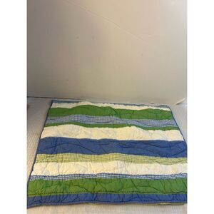 Pottery barn pillow sham blue green stripes replacement 25"x18"